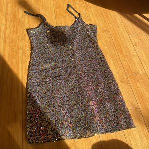 Intimately Free People Multi-Color Sequin Mini Slip Dress Size S